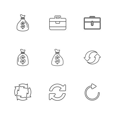 beyaz zemin üzerine minimalist düz vektör app simge kümesi