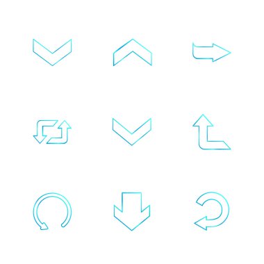 beyaz zemin üzerine minimalist düz vektör app simge kümesi