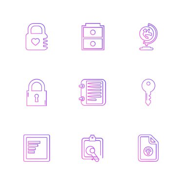 minimalist düz vektör app simgeleri beyaz arka plan üzerinde