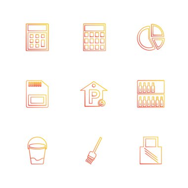 düz vektör çizim simgeler, App simgelerin ayarlamak  