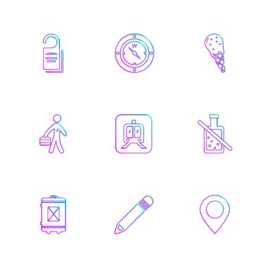 çeşitli tema app simgeler, vektör çizimler set