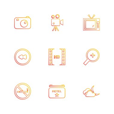 minimalist düz vektör app simgeleri beyaz arka plan üzerinde