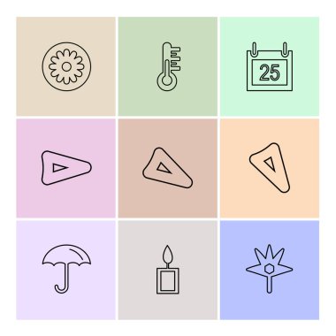 beyaz zemin üzerine minimalist düz vektör app simge kümesi