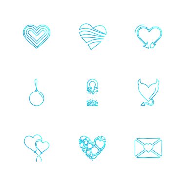 beyaz zemin üzerine minimalist düz vektör app simge kümesi