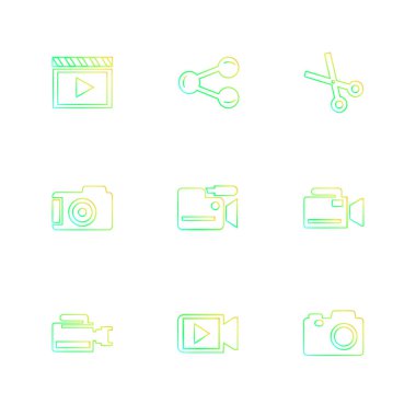 minimalist düz vektör app simgeleri beyaz arka plan üzerinde