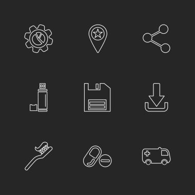 Farklı minimalist düz vektör app simgeleri           