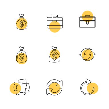 beyaz zemin üzerine minimalist düz vektör app simge kümesi