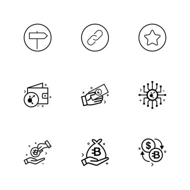 Farklı minimalist düz vektör app simgeleri           