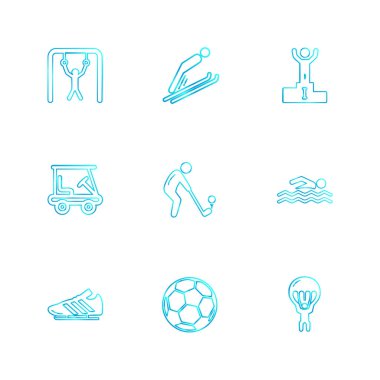 siyah arka plan üzerine minimalist düz vektör app simge kümesi