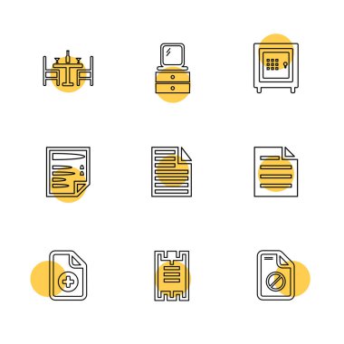 beyaz zemin üzerine minimalist düz vektör app simge kümesi