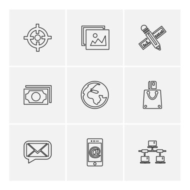 düz vektör çizim simgeler, App simgelerin ayarlamak  