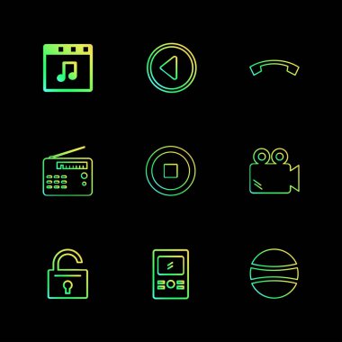 Farklı minimalist düz vektör app simgeleri 