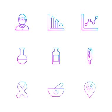 beyaz zemin üzerine minimalist düz vektör app simge kümesi