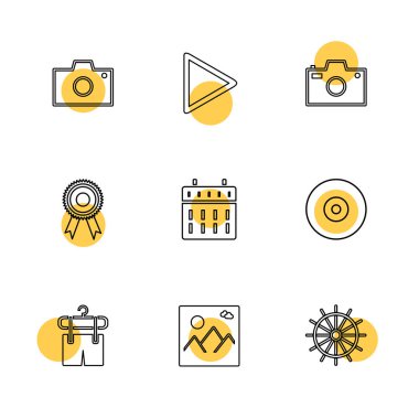 çeşitli tema app simgeler, vektör çizimler set