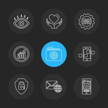 düz vektör çizim simgeler, App simgelerin ayarlamak  