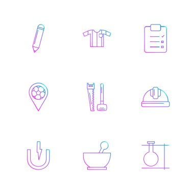 beyaz zemin üzerine minimalist düz vektör app simge kümesi