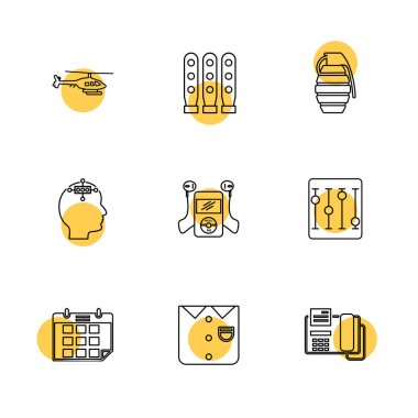 beyaz zemin üzerine minimalist düz vektör app simge kümesi