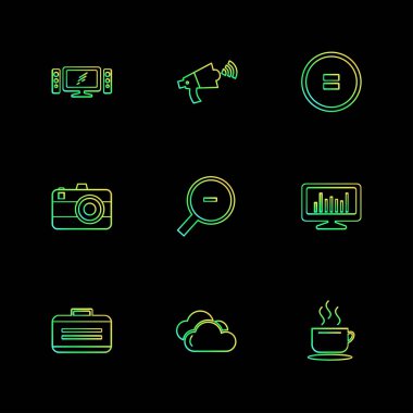 Farklı minimalist düz vektör app simgeleri 