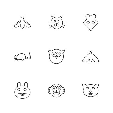 beyaz zemin üzerine minimalist düz vektör app simge kümesi