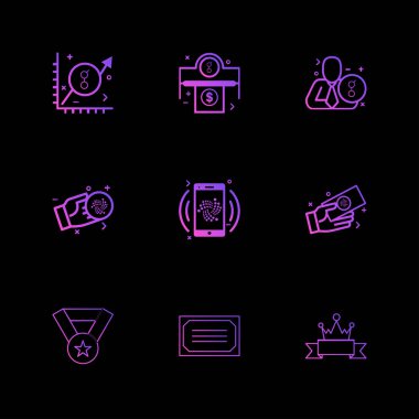 Farklı minimalist düz vektör app simgeleri 