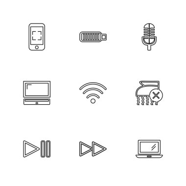 çeşitli tema app simgeler, vektör çizimler set