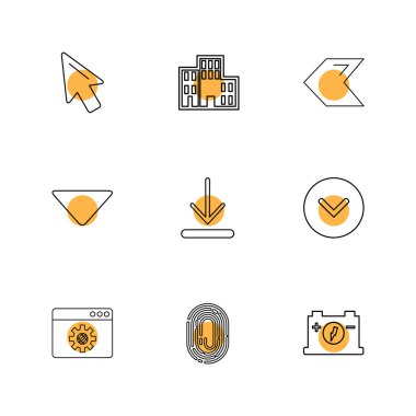 beyaz zemin üzerine minimalist düz vektör app simge kümesi