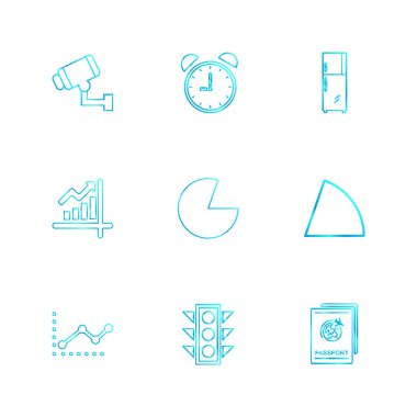 beyaz zemin üzerine minimalist düz vektör app simge kümesi