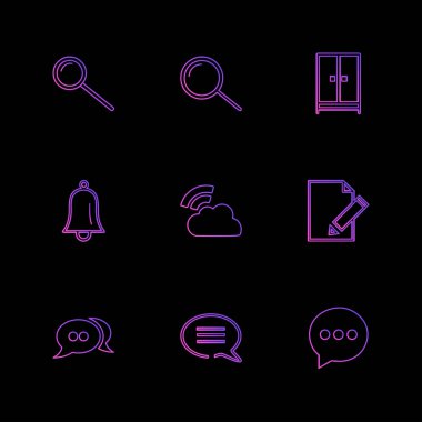 Farklı minimalist düz vektör app simgeleri 