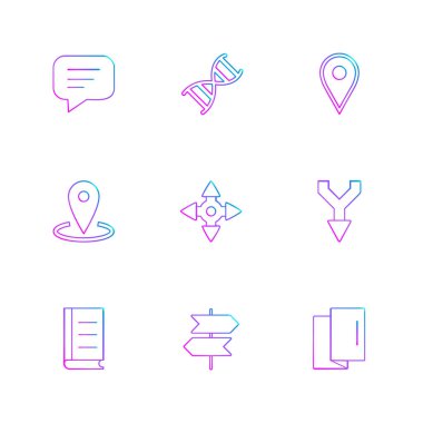 beyaz zemin üzerine minimalist düz vektör app simge kümesi