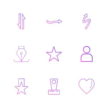 beyaz zemin üzerine minimalist düz vektör app simge kümesi