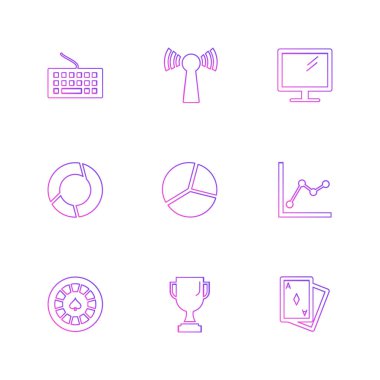 beyaz zemin üzerine minimalist düz vektör app simge kümesi