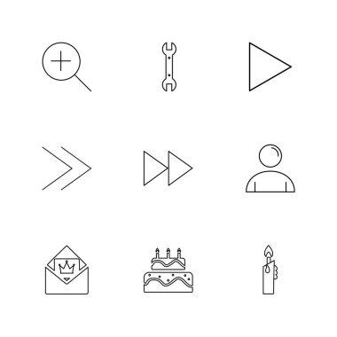 beyaz zemin üzerine minimalist düz vektör app simge kümesi