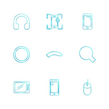 minimalist düz vektör app simgeleri beyaz arka plan üzerinde