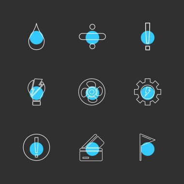 Farklı minimalist düz vektör app simgeleri 