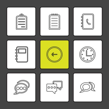 çeşitli tema app simgeler, vektör çizimler set