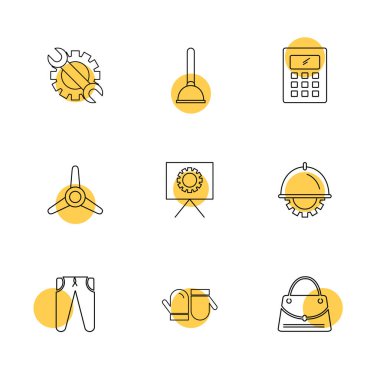 çeşitli tema app simgeler, vektör çizimler set