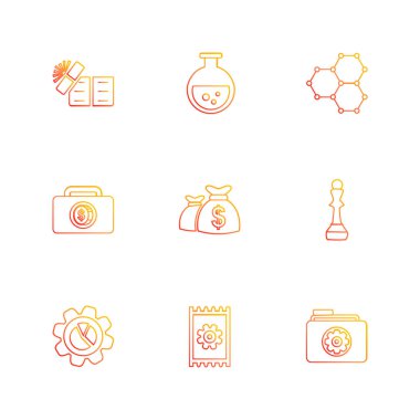 beyaz zemin üzerine minimalist düz vektör app simge kümesi