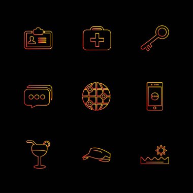 çeşitli tema app simgeler, vektör çizimler set