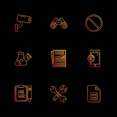 düz vektör çizim simgeler, App simgelerin ayarlamak 