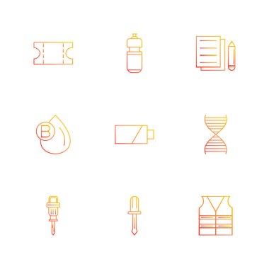 çeşitli tema app simgeler, vektör çizimler set