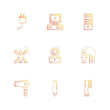 iş kavramı, beyaz arka plan üzerinde yaratıcı farklı Internet düz vektör app simgeleri 