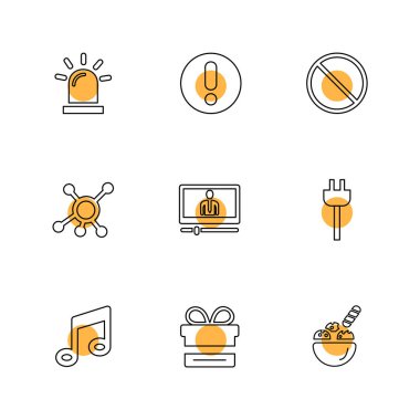 çeşitli tema app simgeler, vektör çizimler set