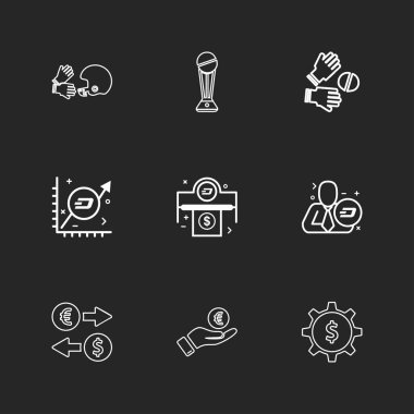 çeşitli tema app simgeler, vektör çizimler set