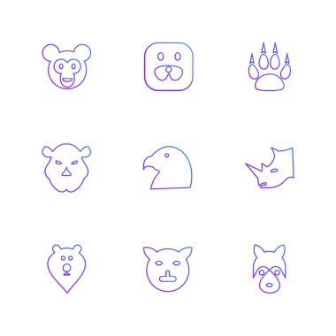 beyaz zemin üzerine minimalist düz vektör app simge kümesi