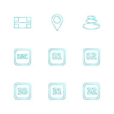 beyaz zemin üzerine minimalist düz vektör app simge kümesi