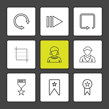 çeşitli tema app simgeler, vektör çizimler set