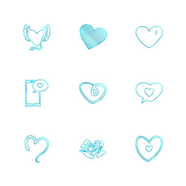 beyaz zemin üzerine minimalist düz vektör app simge kümesi