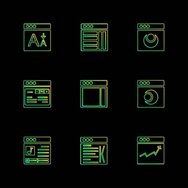 Farklı minimalist düz vektör app simgeleri           