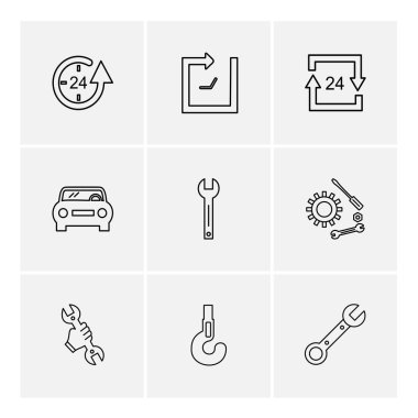 beyaz zemin üzerine minimalist düz vektör app simge kümesi