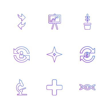 beyaz zemin üzerine minimalist düz vektör app simge kümesi